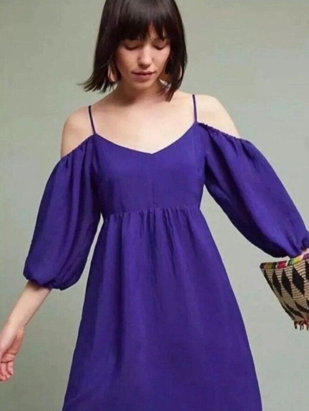 Anthropologie Moulinette Soeurs Carina Cobalt Cold Shoulder Dress S